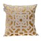 Nassau Collection 18" Gold and Beige Transitional Square Throw Pillow